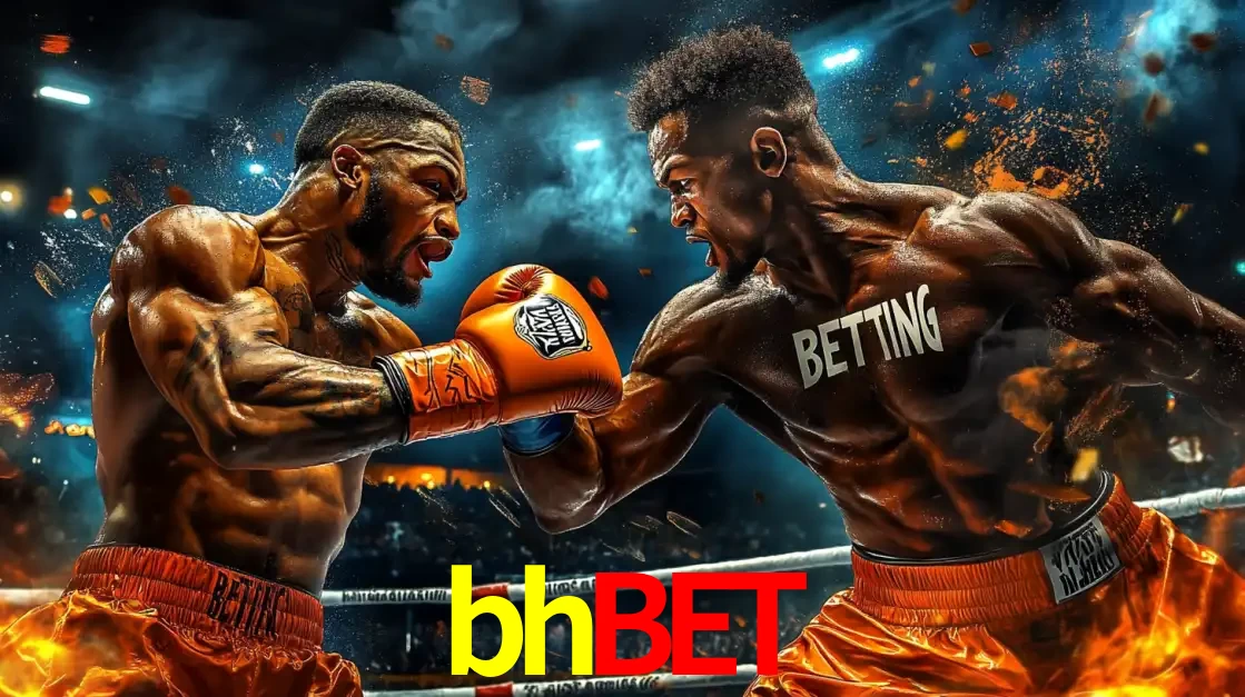 Dois boxeadores em uma luta intensa e explosiva, representando a adrenalina e as oportunidades de apostas em esportes de combate disponíveis na plataforma bhbet.