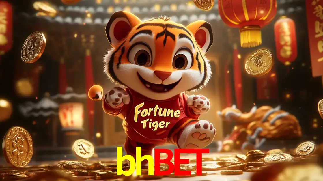 O alegre personagem do Fortune Tiger correndo sobre um caminho de moedas de ouro, simbolizando os grandes prêmios e a diversão do popular jogo de slot do bhbet.